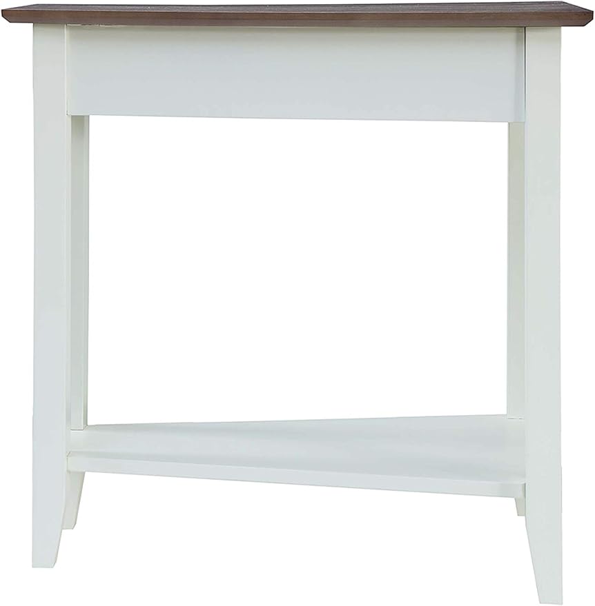 Convenience Concepts American Heritage Wedge End Table 24" - Classic Living Room Table with Storage Shelf,Side Table for Family Room, Bedside Table, Driftwood