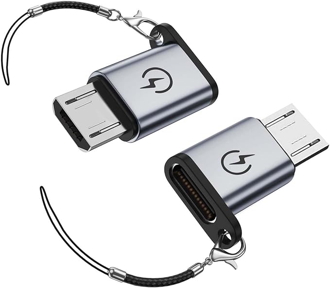 USB C to Micro USB Adapter, Supports 18W Fast Charging, Used for USB C Female to Micro Male Adapter (2 Sets), Cannot be Used for Earphone Audio Playback