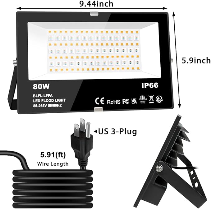 MELPO LED Flood Light Outdoor 800W Equivalent 8000LM Smart RGB Landscape Lighting with APP Control, DIY Scenes - Timing - Warm White 2700K - Color Changing Uplight, IP66 Waterproof US Plug (2Pack)