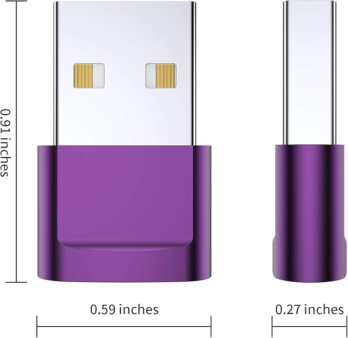 USB C Female to USB Male Adapter (4-Pack),Type C to USB A Charger Cable Adapter for iPhone 11 12 13 14 15 Pro Max,Samsung Galaxy S24 S23 S22 Ultra,Google Pixel 7 6 5,iWatch Watch Series 7 SE,AirPods