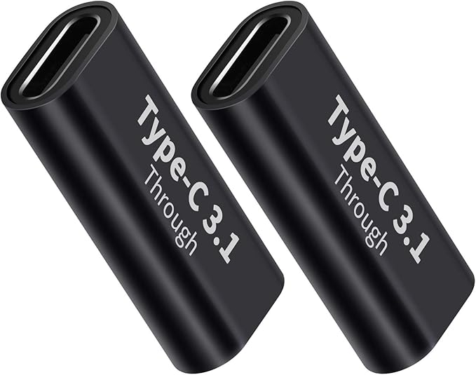 BOLS USB C Female-to-Female Adapter(2 pcs), Supports Fast Charging and Data Transfer Extension, up to 10GBbps Rate…