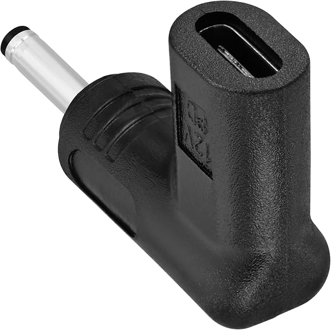 Yeebline 2 Pack 12V DC Power Charging Adapter, 90 Degree Angle Female USB C to Male DC 3.5mm x 1.35mm Converter Connector Charger Plug for Router, Mobile Power Supply (12V to DC 3.5x1.35mm)