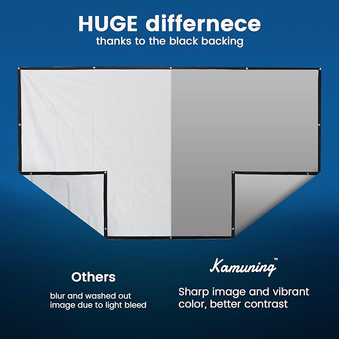 KAMUNING 120 inch Gray ALR Projector Screen, 4K Movie Projector Screen,16:9 HD mini Home Theater Movie Screen, Suitable for Bedroom,Yard, Camping, Spontaneous Movie Night or Road Trip