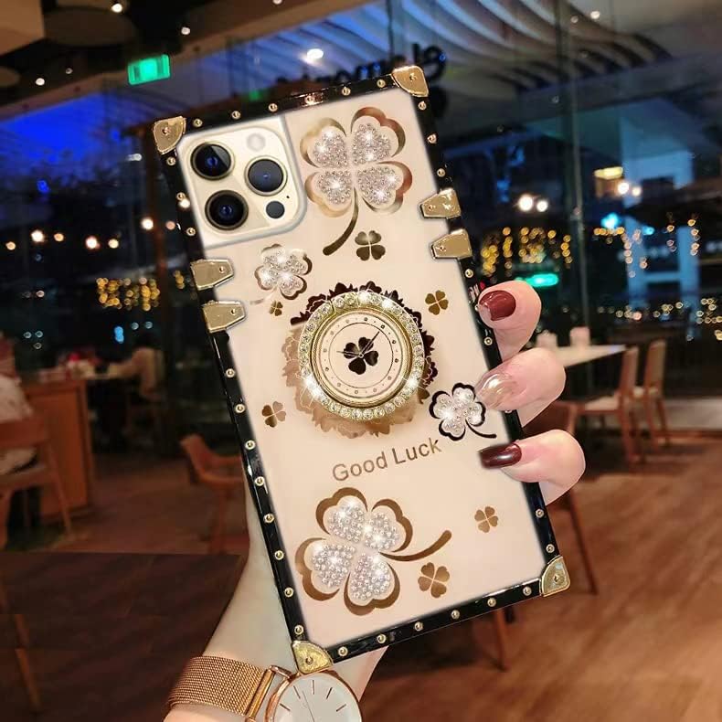 iPhone 12 Pro Max Bling Case - 6.7" Luxury Cute Shine Sparkly Glitter Diamond Rhinestone Flower Soft Phone Cover with