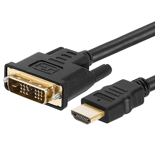 Cmple - HDMI to DVI Adapter Cable - 1.5 Feet Bi Directional High Speed Male Plug Monitor Cord Connector Converter for PC Laptop HDTV Projector