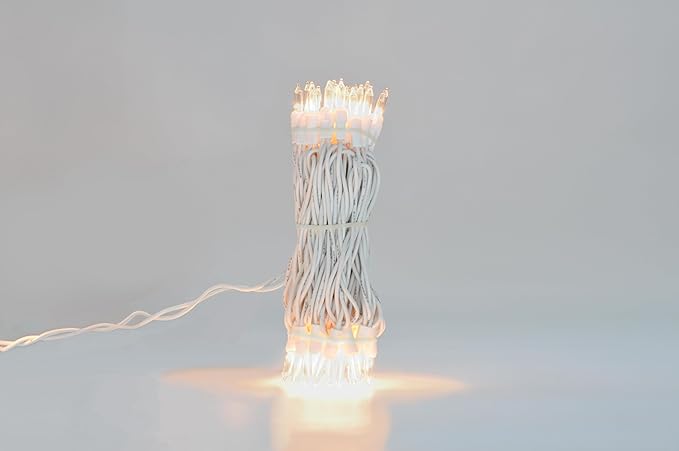 Brite Star 100 Count Mini String Christmas Lights, Clear - 22 feet Indoor/Outdoor Christmas Tree Lights with White Wire