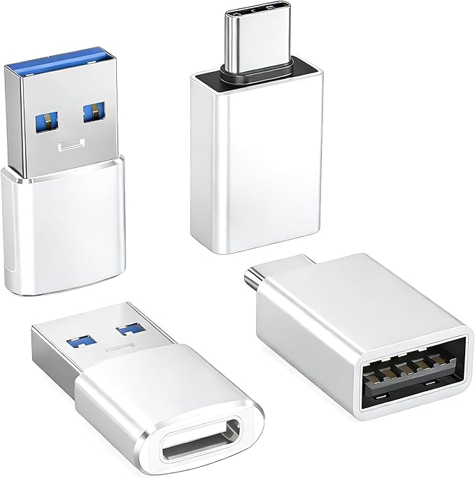 Basesailor USB to USB C Adapter with C Male to 3.0 Female Charger 4P,Thunderbolt 4 OTG Converter for MacBook,iWatch 9 10 11,iPhone 17 16 15 14 13 Plus Pro Max Mini,Galaxy S26 S25 S24 S23 S22,iPad Air