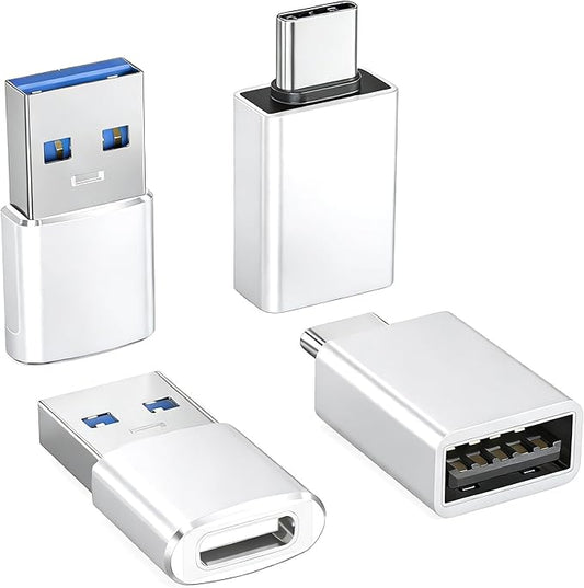 Basesailor USB to USB C Adapter with C Male to 3.0 Female Charger 4P,Thunderbolt 4 OTG Converter for MacBook,iWatch 9 10 11,iPhone 17 16 15 14 13 Plus Pro Max Mini,Galaxy S26 S25 S24 S23 S22,iPad Air