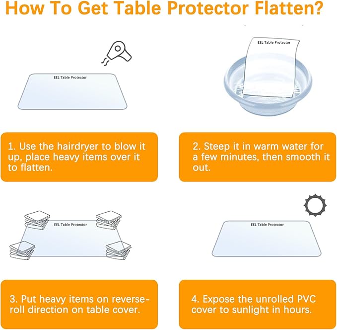 Clear Table Protector 40 x 88 Inch 1.5mm Thick Plastic Table Cover Protector, Waterproof PVC Clear Tablecloth Protector Pad, Rectangular Vinyl Desk Protector Mat for Tabletop Coffee Dining Room Table