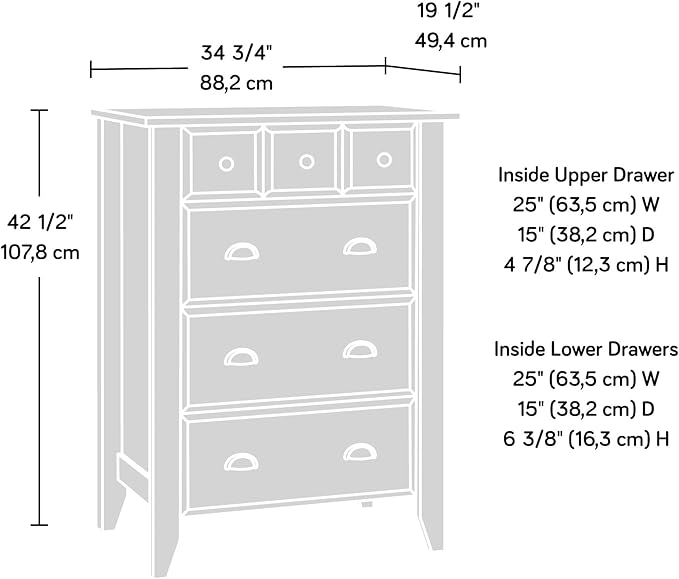 Sauder Shoal Creek Bedroom 4-Drawer Chest, in Soft White finish