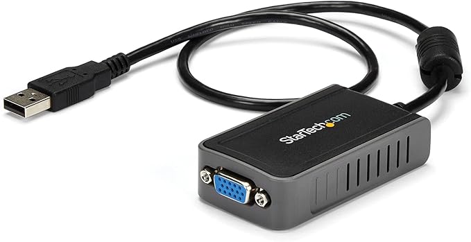 StarTech.com USB 2.0 to VGA Adapter, USB to VGA Monitor Converter for Windows, 1440x900 (no support for macOS/ChromeOS/Linux)