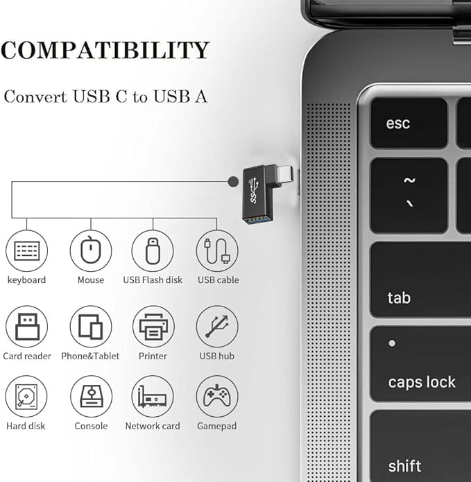 USB C to USB Adapter,USBC to USB A 3.0 OTG Adapter, Type C Thunderbolt Converter USB-C Port Adaptor Connector for Apple MacBook Pro Air Mac, Surface Pro, iPad,Samsung Chromebook, Dell Laptop Computer