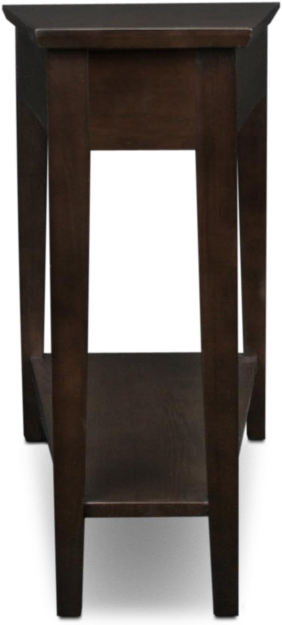 Leick Home Teegan Solid Wood Recliner Wedge End Side Table with Shelf, Chocolate Oak Brown, Perfect for Living Rooms, Bedrooms, and Small Spaces, 10074-CH