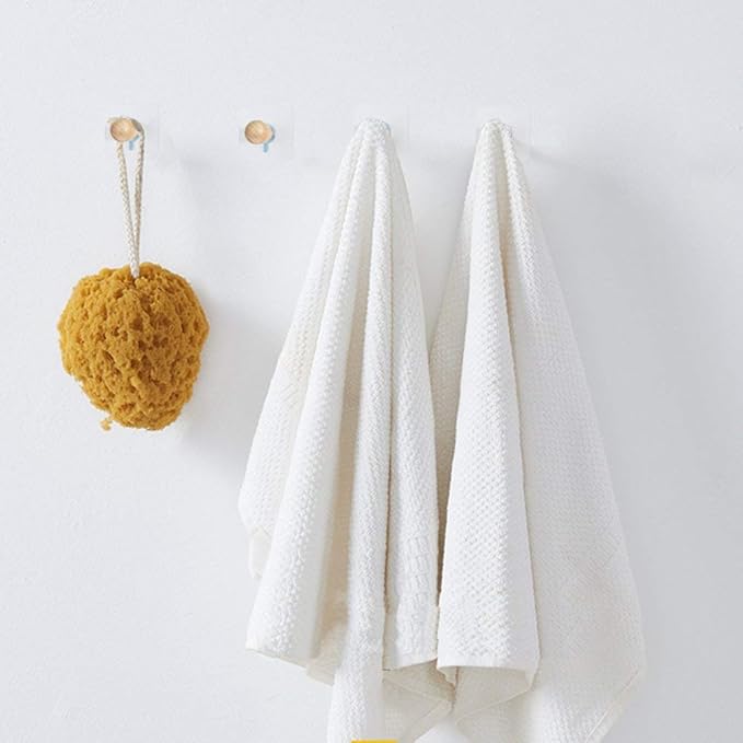 Wooden Adhesive Hat Hooks for Wall 8lb-No Drill Adhesive Hangers, Sticky Hat Hanger Stick On Door Closet Cabinet Wardrobe Entryway-8 Packs
