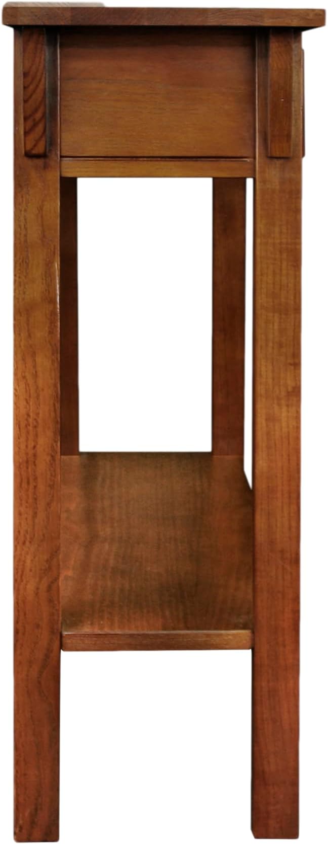 Leick Home Mission Console Table, Solid Wood, 1 Storage Drawer, Bottom Display Shelf, Narrow Depth, Easy-Assembly, For Living Room/Hallway, Russet, 30 in L x 10 in W x 28 in H, 9057-RS