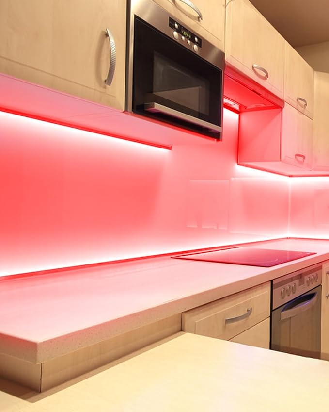 Aclorol COB LED Strip Light 5V USB Powered COB Led Light Red 3.28FT 320Leds CRI85+ Flexible Led Light Strip 1M for TV Wall Secretaire Cabinet Bed Lighting and Other DIY Lighting