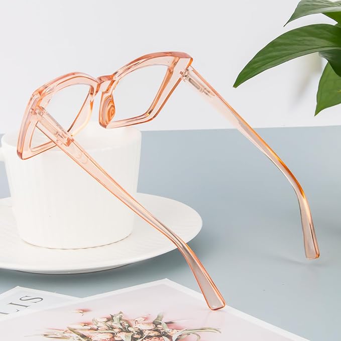 REAVEE Oversized Square Reading Glasses Oprah Style for Women, Blue Light Blocking Large Frame Computer Readers Spring Hinge