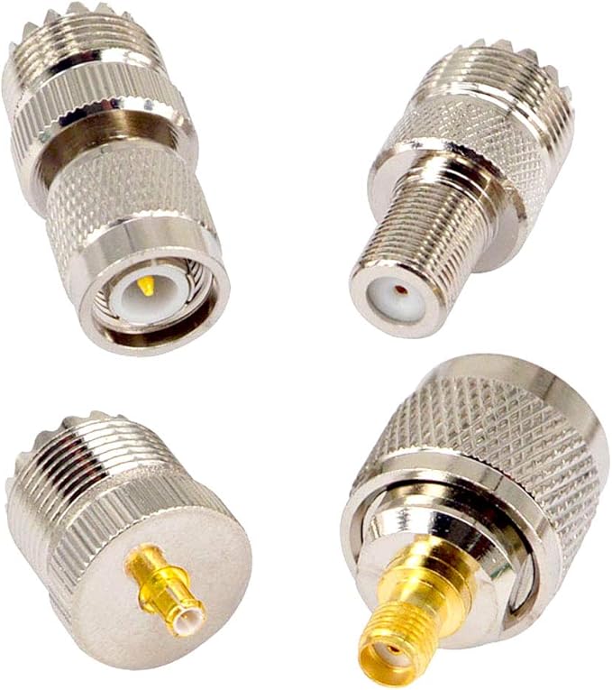 onelinkmore 20-Piece UHF Adapter Master Kit - PL259 SO239 to SMA BNC MCX FME F TNC Mini-UHF Connectors - RF Coaxial Converter Set for Ham Radio Base Stations, SDR, CB Scanners & HTs
