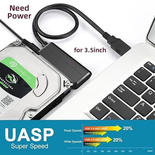 NFHK USB 3.0 to Angled SATA 22 Pin Adapter Cable for 2.5" 3.5inch Hard Disk Drive SSD for Desktop Laptop