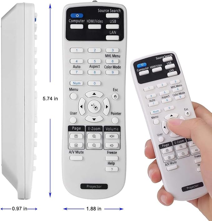 Projector Remote Control for Epson 2181788 PowerLite 585W 575W 535W 108 109W 530 570 580 1930 1935 Home Cinema 1060 1040 660 BrightLink 585Wi 575Wi S39 VS250 VS350 VS230 VS330 EX5230 Remote