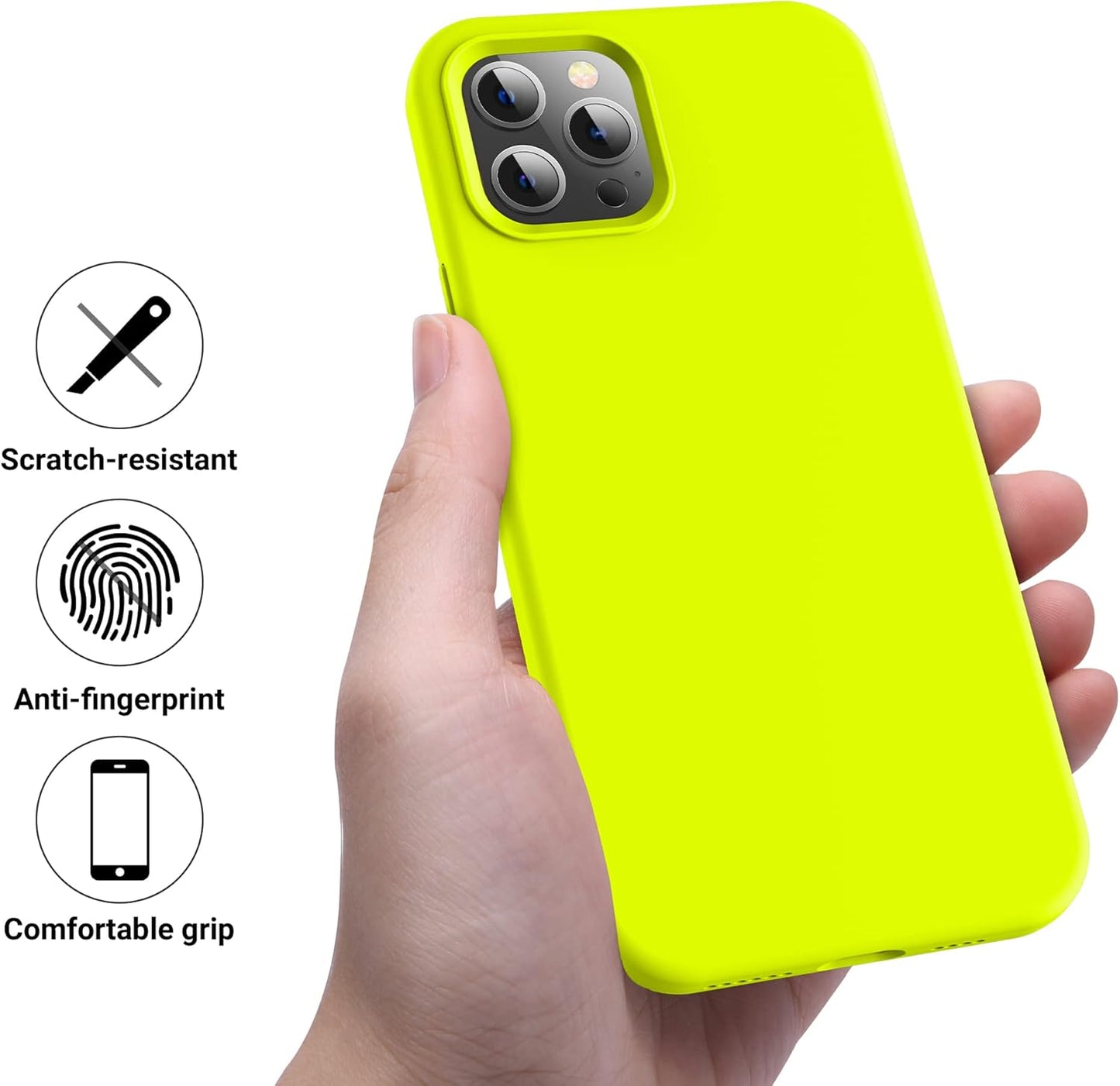 OTOFLY iPhone 12 Pro Max Case, Shockproof Silicone, Military-Grade Protection, Anti-Fingerprint & Anti-Slip,