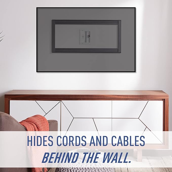 Legrand - OnQ in Wall Cable Management Kit with USB, TV Outlet Wall Kit Hides Cords, in Wall TV Power Kit Works with All Plugs, Recessed TV Outlet, White, HT21USBWHV1 (Hardwired)