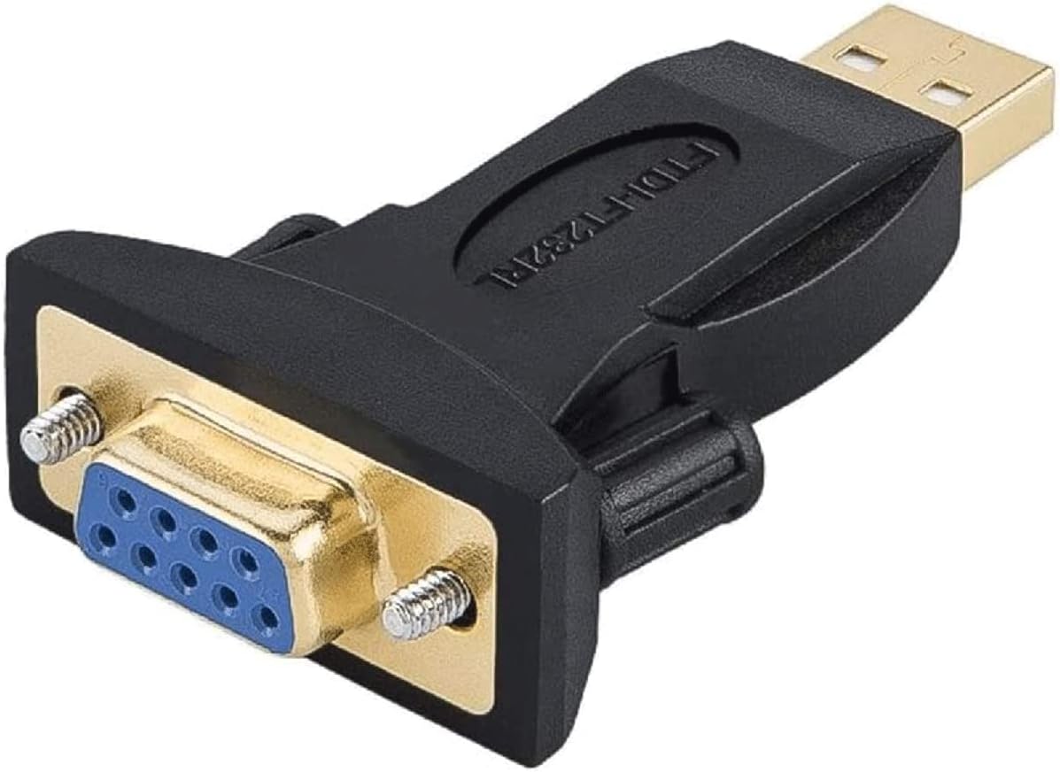 CableCreation USB to RS232 Adapter with FTDI Chipset, USB 2.0 Male to RS232 Female DB9 Serial Converter for Cashier Register, Modem, Scanner, Industriual Machinery, CNC and Above,Black