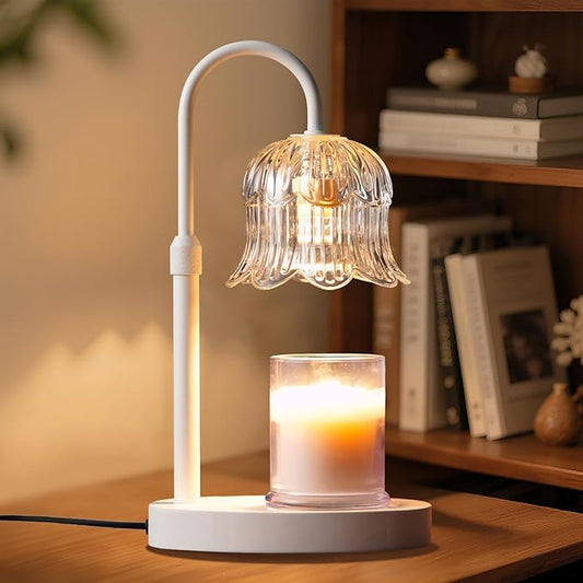 Candle Warmer Lamp with Timer: White Scented Candles Heating Lights Home Decor Table Lights for Home Living Bedroom Decorative