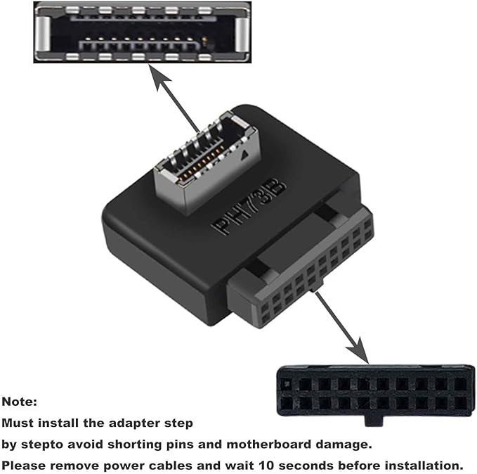 COMeap USB 3.2 Gen 1 to USB 3.2 Gen 2 Header Adapter, USB 3.1 Type-E Key-A to USB 3.0 20 Pin Header Converter for Type C Motherboard (Reverse Type)