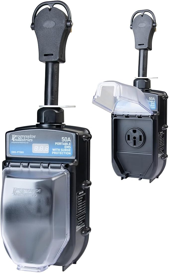 Progressive Industries EMS-PT50X Portable RV Surge Protector, Black, 50 Amp