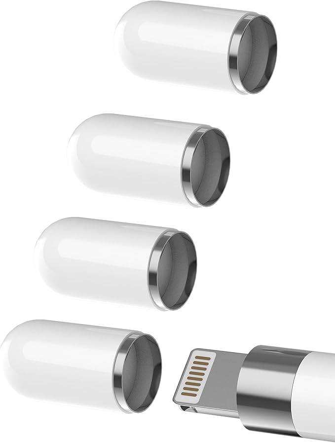 Pencil Cap(4 Pack) Top Magnetic Adapter 1st Generation Caps Accessories First Gen Stylus Pen Replacement Accessory Compatible for IPad 6 7 8 9 10th,12.9 Inch IPad Pro 1 10th, 10.5 Inch
