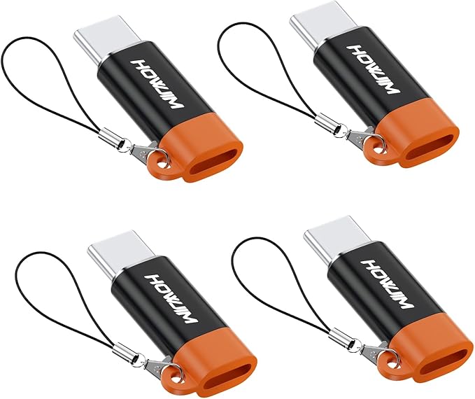 Light-ning to USB C Adapter 4Pack,PD27W/66W QC100W Fast Charging 480Mbps Data Transfer,Type C Charger Converter Cable for M-acBook Phone 17/16/15 Serie Pad G-alaxy X-Peria,Not for Headphones/OTG Black
