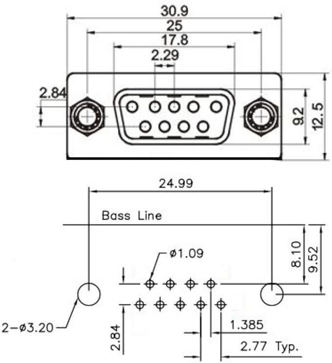 10PCS DB9 RS232 D-SUB Serial Solder Cup Connectors, Gold Plated Joints RS232 Serial Port 9 Pin D Sub Couplers(Male x 5, Female x 5)