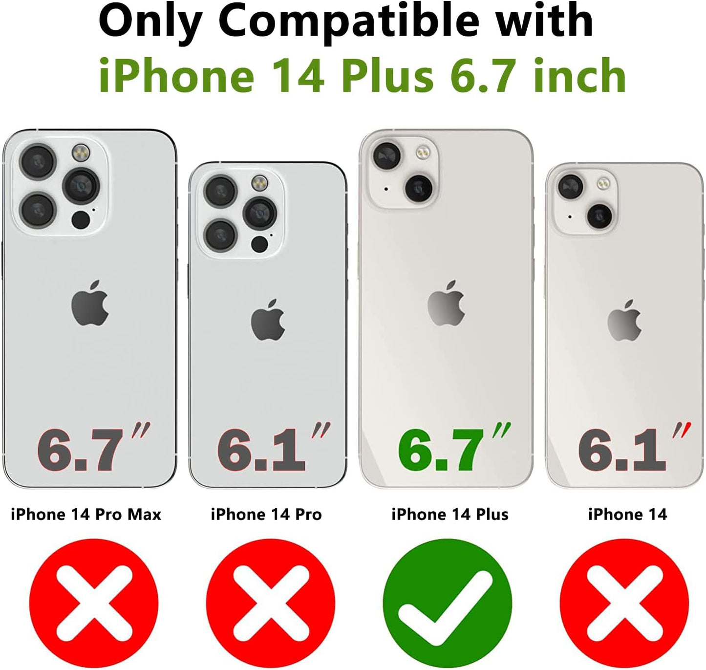 Military Grade Drop Impact Case for iPhone 14 Plus, 360 Metal Rotating Ring Kickstand Holder Armor Heavy Duty