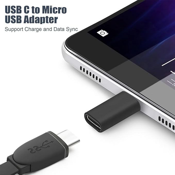 USB C to Micro USB Adapter 5Pack, Type C Female to Micro USB Male Convert Connector Support Charge and Data Sync Compatible with Samsung Galaxy S7 S7 Edge, Nexus 5 6 and More Micro USB Devices