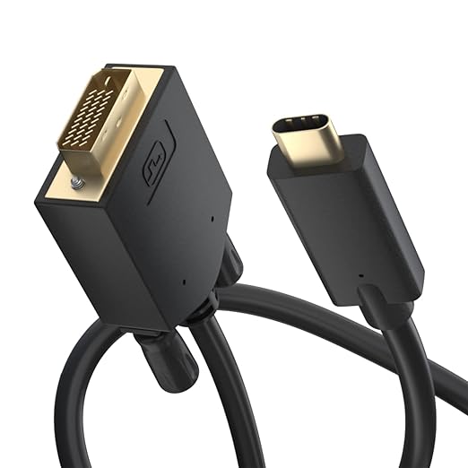 BolAAzuL USB C to DVI Cable 3ft, USB C to DVI Adapter, USB Type C/Thunderbolt 3 to DVI Adapter Cable Male to Male for Mac Book Pro 2020/2019/2018/2017, Surface Book 2, Dell XPS 13/15, Pixelbook