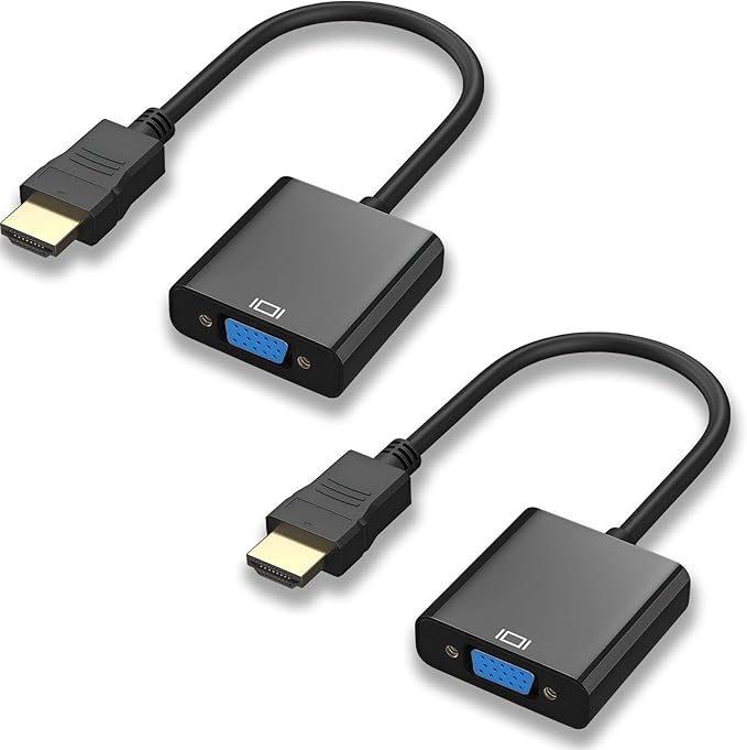 Amzpas HDMI to VGA, Uni-Directional Gold-Plated HDMI to VGA Adapter (Male to Female) for Computer, Desktop, Laptop, PC, Monitor, Projector, HDTV, Chromebook, Raspberry Pi, Roku, Xbox and More (2)