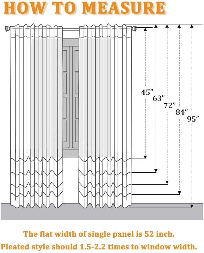 RYB HOME White Sheer Curtains Linen Texture Window Panels, Semi Sheer Light Filetring Rod Pocket & Back Tab Drapes for Bedroom, 52 x 84 inches, Pack of 2