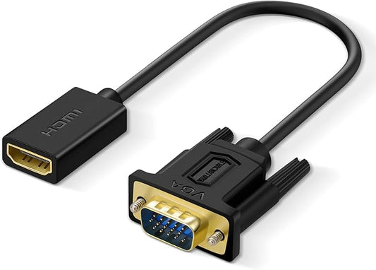 SHULIANCABLE HDMI to VGA Adapter ，Female to Male Unidirectional Transmission HDMI (Computer) to VGA (Monitor) Does not Support Audio(6 Inch)