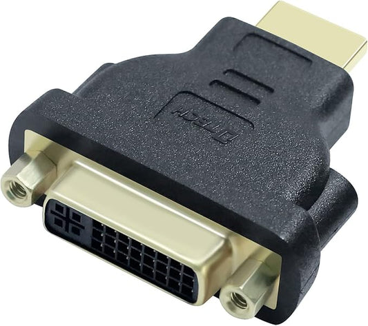 DTECH DVI to HDMI Adapter Female to Male Converter for Computer Monitor Bi-Directional Connection DVI-I 24+5 Port Supports up to 4K 30Hz 1080P@60Hz Video