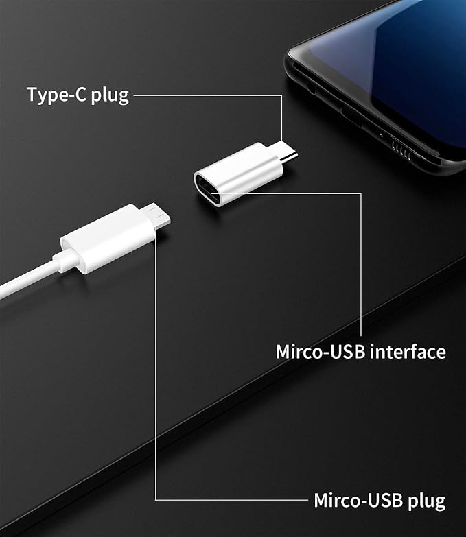 Micro USB Female to USB C Male(3pack) Adapter Compatible for Samsung Galaxy Note 10 S21 S20 Pixel 5XL Ipad Pro Air4 LG Ultra Z Flip Android Charging Cable to Type-C Port Charger Cord Converter