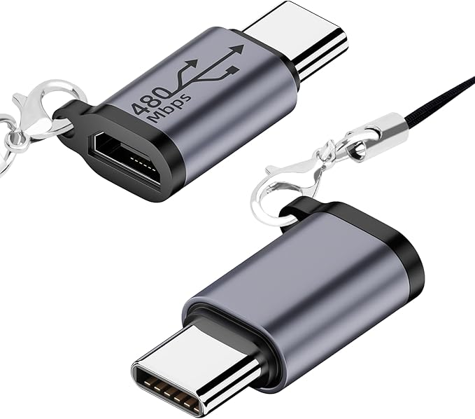 Micro USB to USB C Adapter (2 Pack), Type-C Male to Micro USB Female Adapter Support Data Sync Compatible with Samsung Galaxy S8/S8+, Google Pixel 3/2