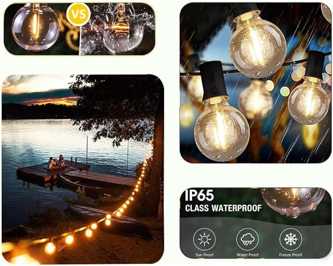 Lampat String Lights, LED 25Ft G40 Globe String Lights with Bulbs-UL Listd for Indoor/Outdoor Commercial Decor (75 FT)