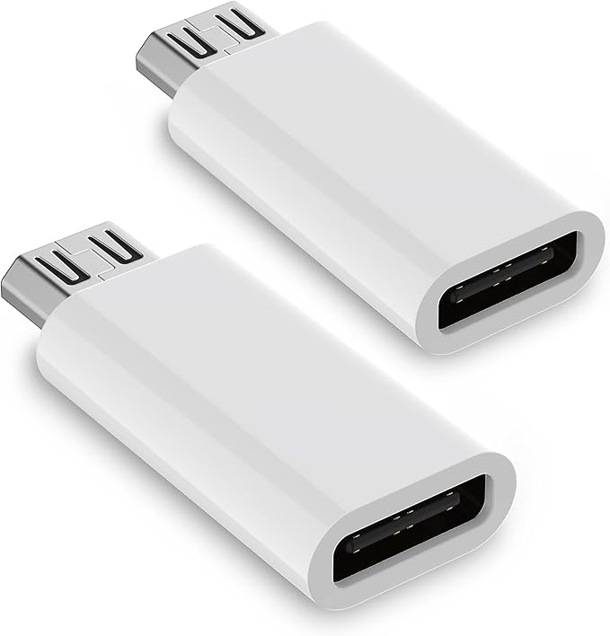 USB C to Micro USB Adapter, 2-Pack Type C Female to Micro USB Male Convert Connector Support Charge & Data Sync Compatible with Samsung Galaxy S7 Edge S6, LG Nexus 5 4 and Micro USB Devices