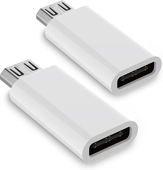 USB C to Micro USB Adapter, 2-Pack Type C Female to Micro USB Male Convert Connector Support Charge & Data Sync Compatible with Samsung Galaxy S7 Edge S6, LG Nexus 5 4 and Micro USB Devices