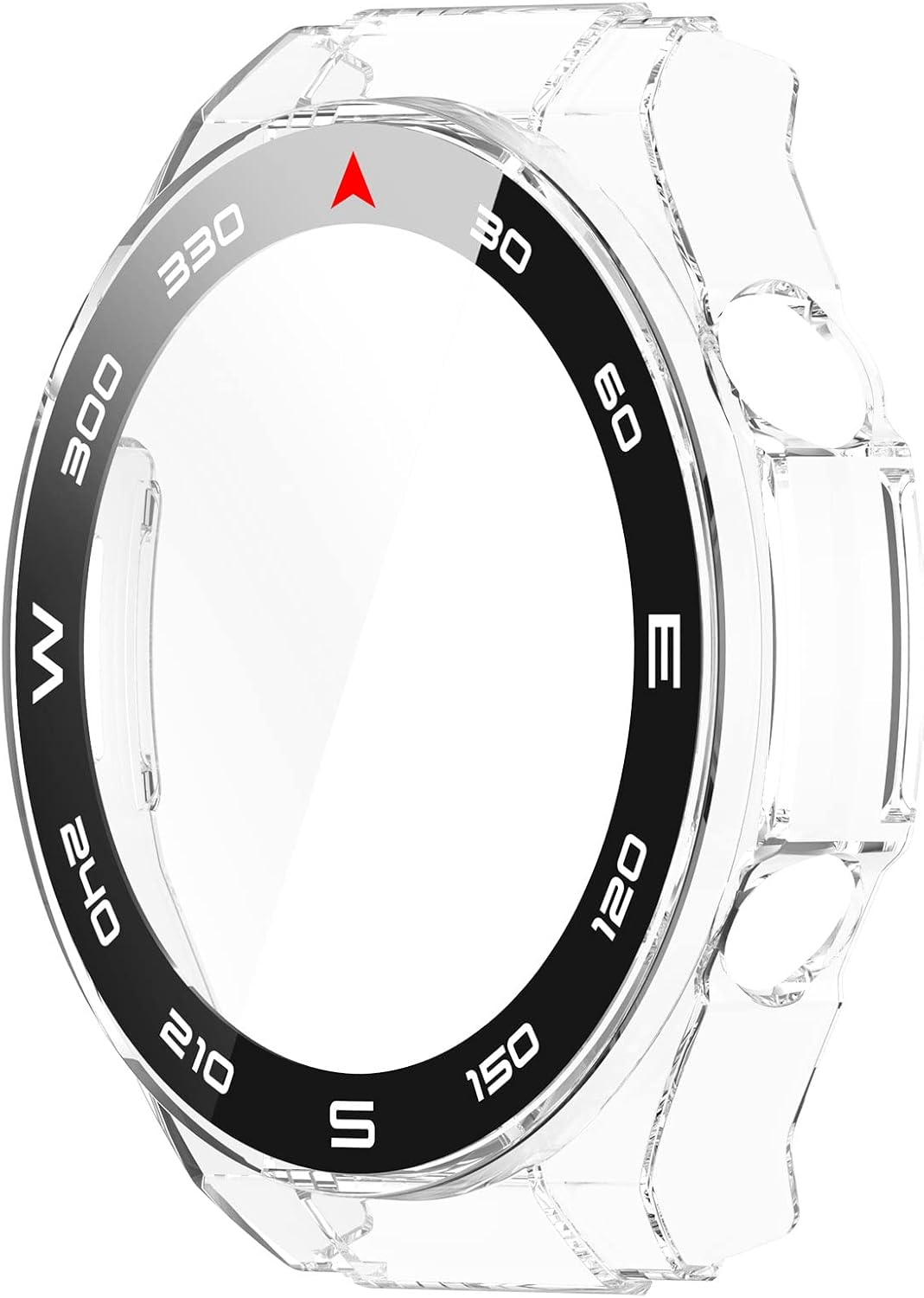 FitTurn PC+Tempered Glass Screen Protector Case for Huawei Watch Ultimate, Full Coverage Bumper (6 Pack)