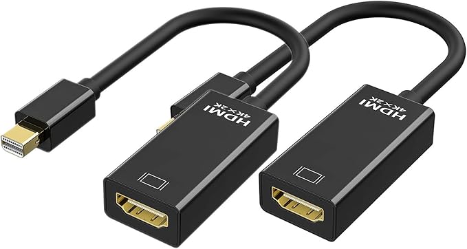 QLKUNLA Mini DisplayPort to HDMI Adaptor 2 Pack Mini DP(Thunderbolt Compatible) to HDMI 4Kx2K Converter Gold-Plated Cord for MacBook Pro, MacBook Air, Mac mini, Microsoft Surface Pro 3/4
