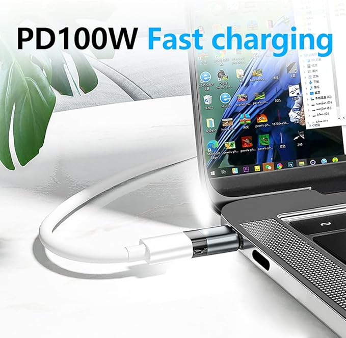 Magnetic USB C Adapter, 24Pins Type C Connector, PD 100W Fast Charging 10Gbs Data Transfer