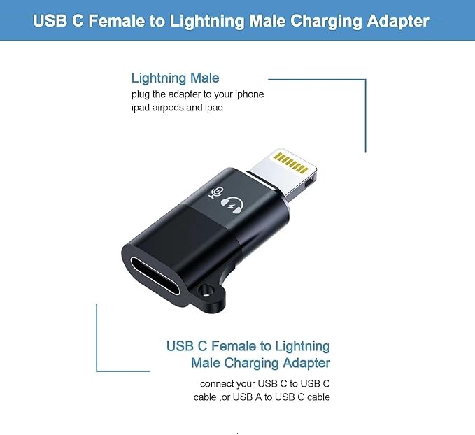 Lightning Male to USB C Female Headphones Adapter,2Pack [Apple MFi Certified] USB Type C Aux Audio Adapter Connector Dongle for iPhone 14/13/12/11/8/7/Plus/Pro Max/6/5 iPad Sound Recordi No Calling