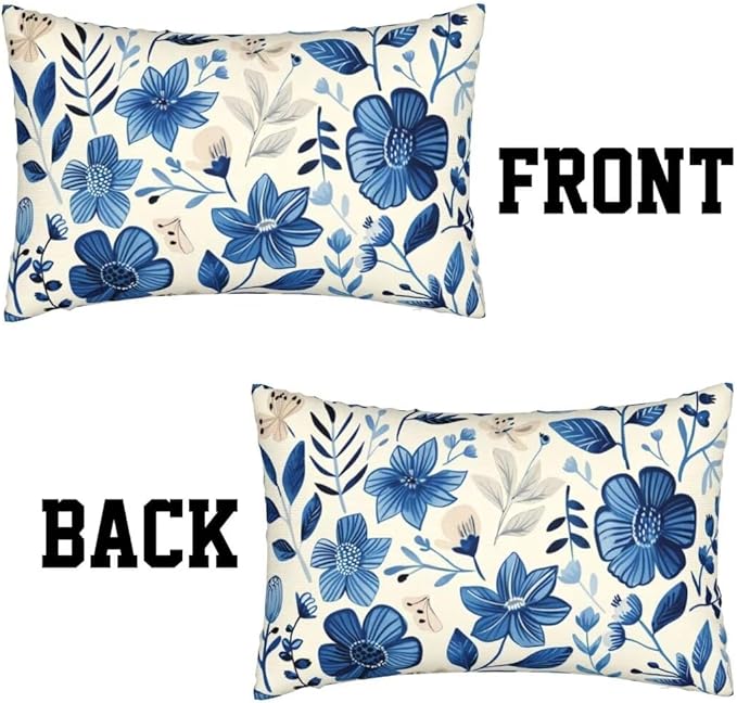Outdoor Pillows Blue Pillow Covers 20x28 Inch Set of 2 Throw Pillow Covers, Scandinavian Throw Pillows, Lumbar Pillows Cushion Covers Decorative Pillow Covers for Couch Garden Patio Furniture J334